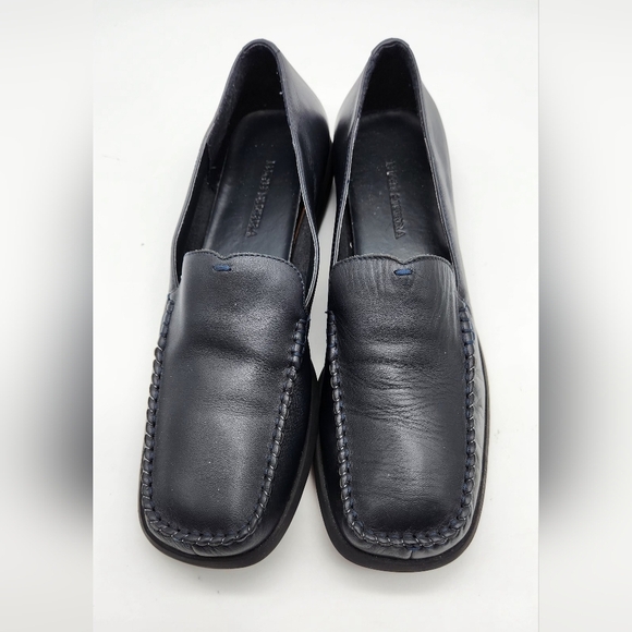 Women's High Sierra Meredith Black Leather Square Toed Slip-On Flat Loafers 8.5 - Picture 2 of 11